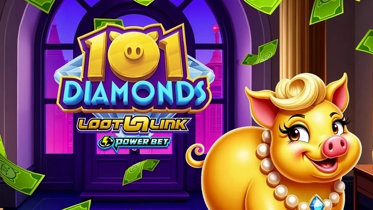 Tampilan visual slot 101 Diamonds dengan simbol berlian yang berkilau
